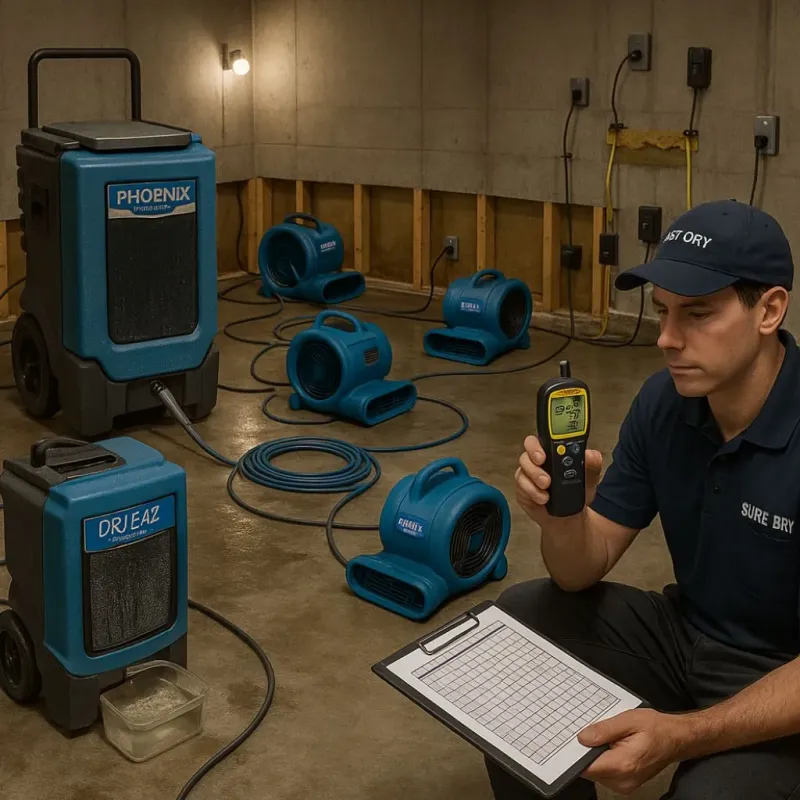 Structural Drying and Dehumidification process in Carnegie, PA